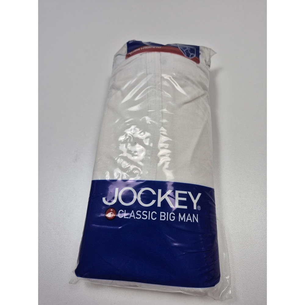 Jockey Briefs Mens 56 White Classic Big Man Cotton Y-Front 2 Pack Underwear